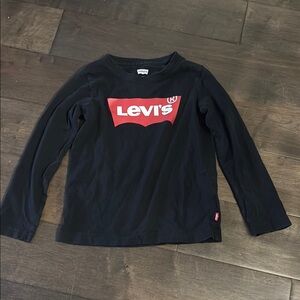 Levi's Kids black Long Sleeve Tee logo, size 5-6